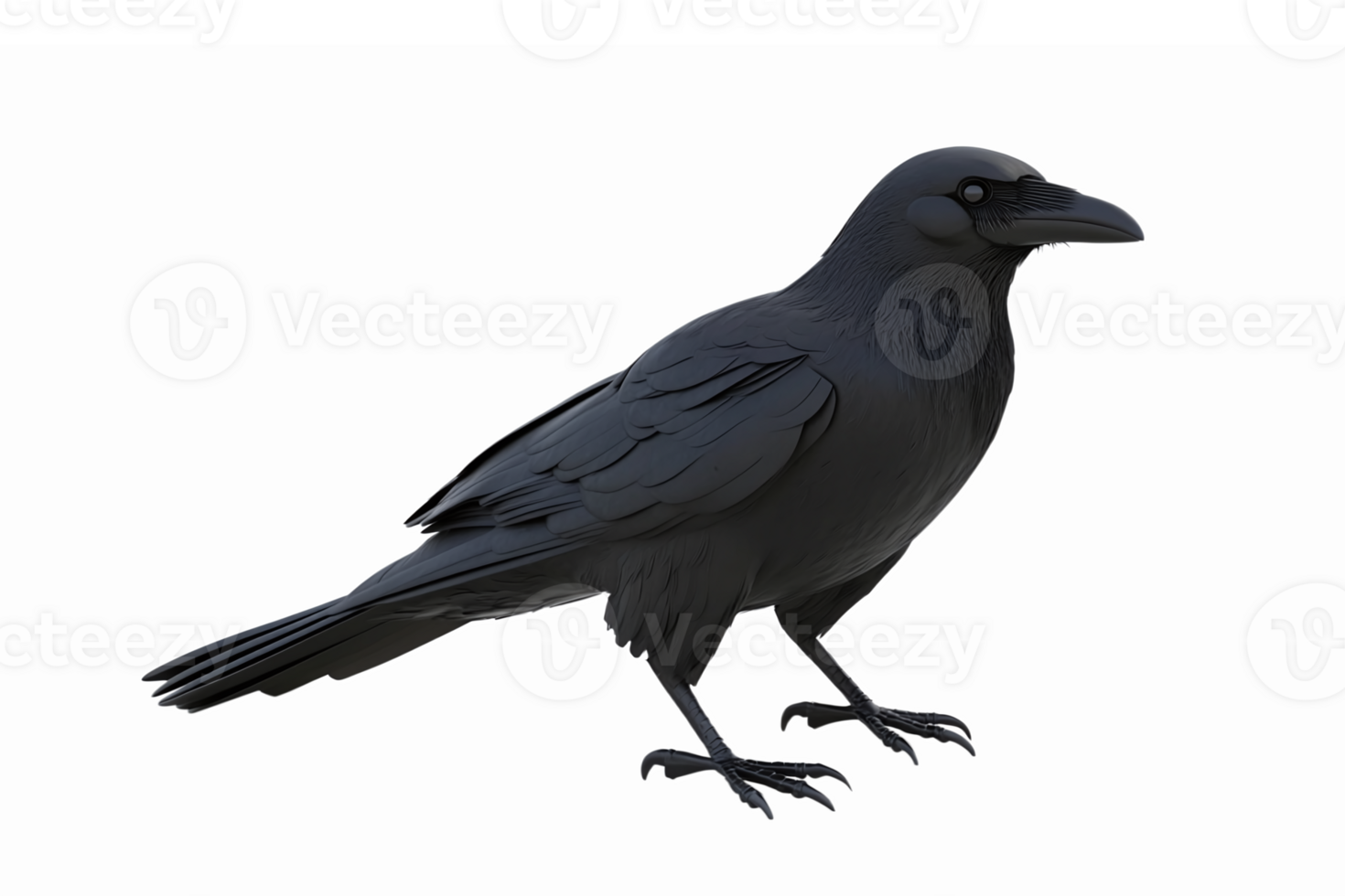 Realistic Black Raven Illustration with Transparent Background for Nature Themes png
