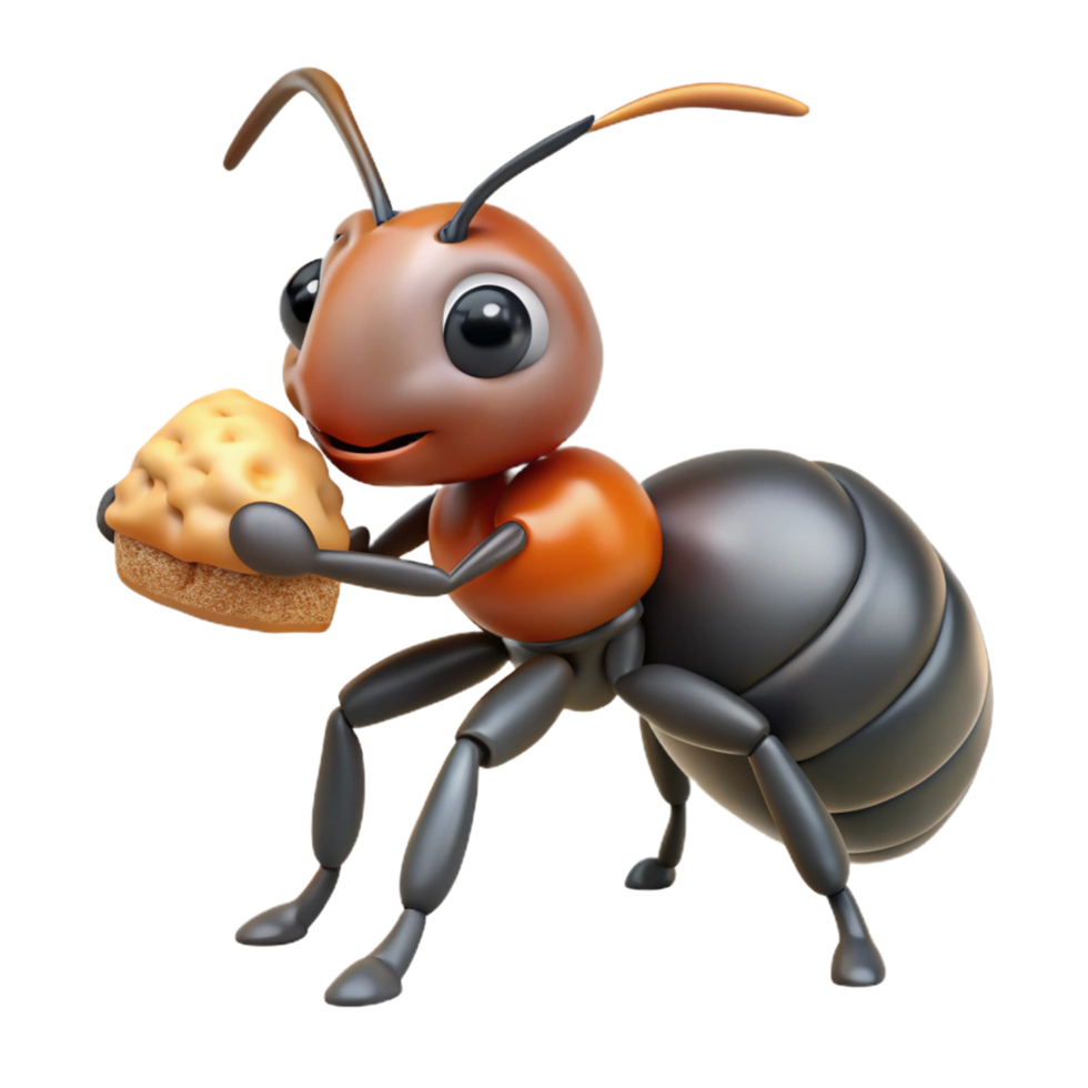 beautiful artistic Ant carrying a crumb professional png