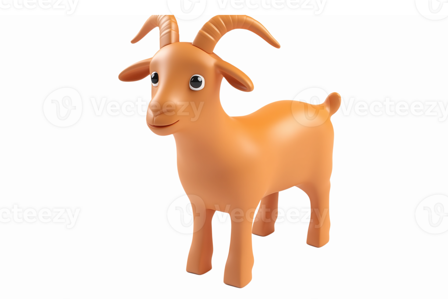 Cute Cartoon Goat Character with Whimsical Expression for Childrens Illustrations and Games png