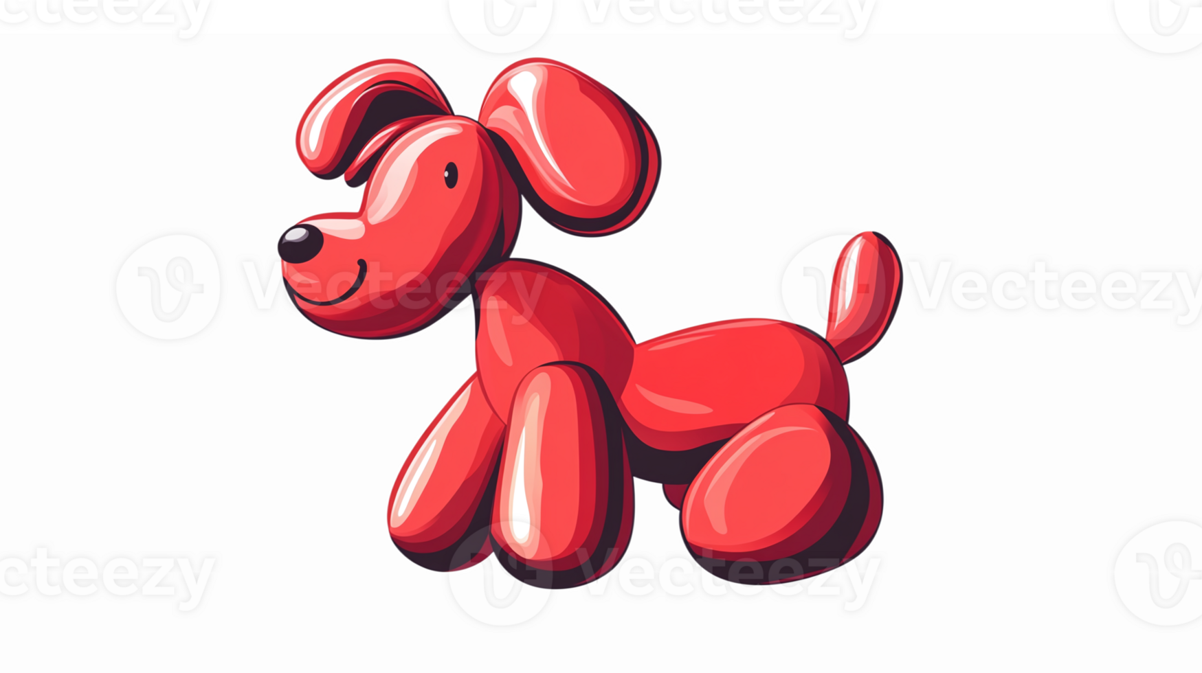 Playful Red Cartoon Dog Character with Rounded Features and a Joyful Expression png