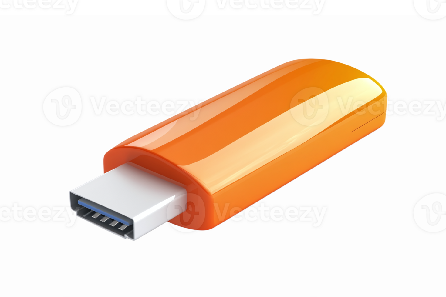 Modern Orange USB Flash Drive with Sleek Design and High Storage Capacity for Data Transfer png