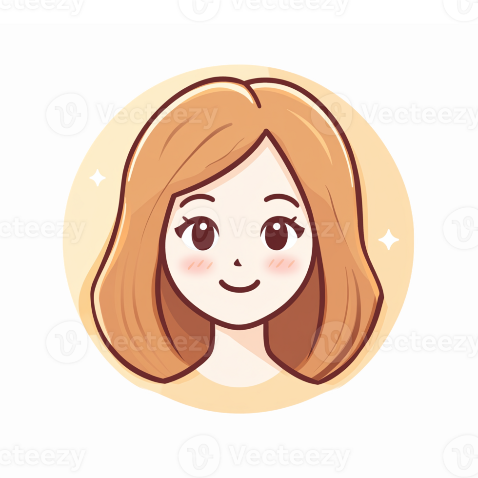 Cheerful Cartoon Character with Short Hair and Smiling Expression on Soft Background png
