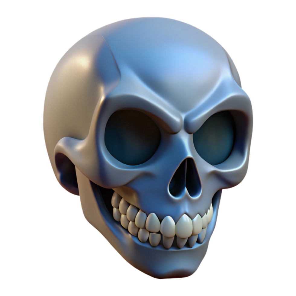 beautiful traditional Skull with menacing grin, genuine png