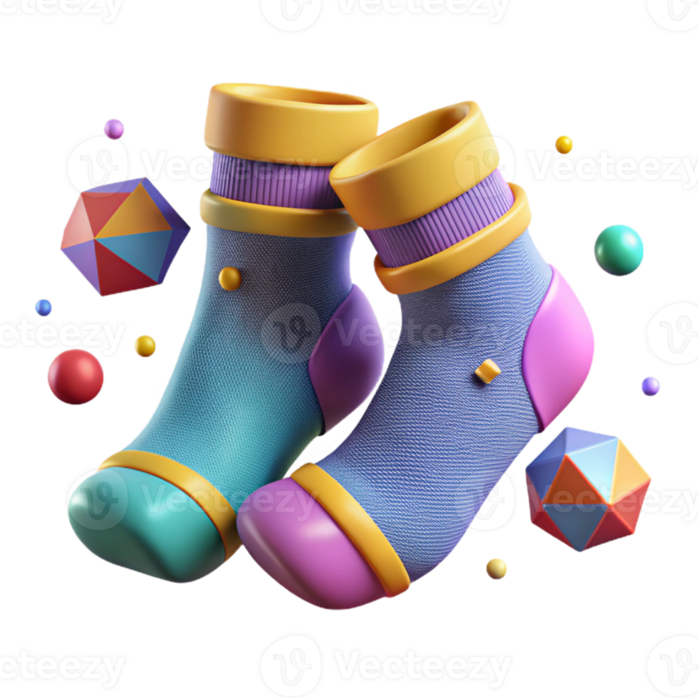elegant creative Pair of Socks with Striped Pattern Transparent Background premium png
