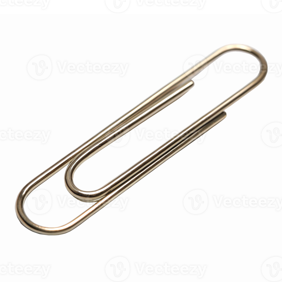 Metal Paperclip Isolated on Transparent Background for Office Supply and Organization Use png