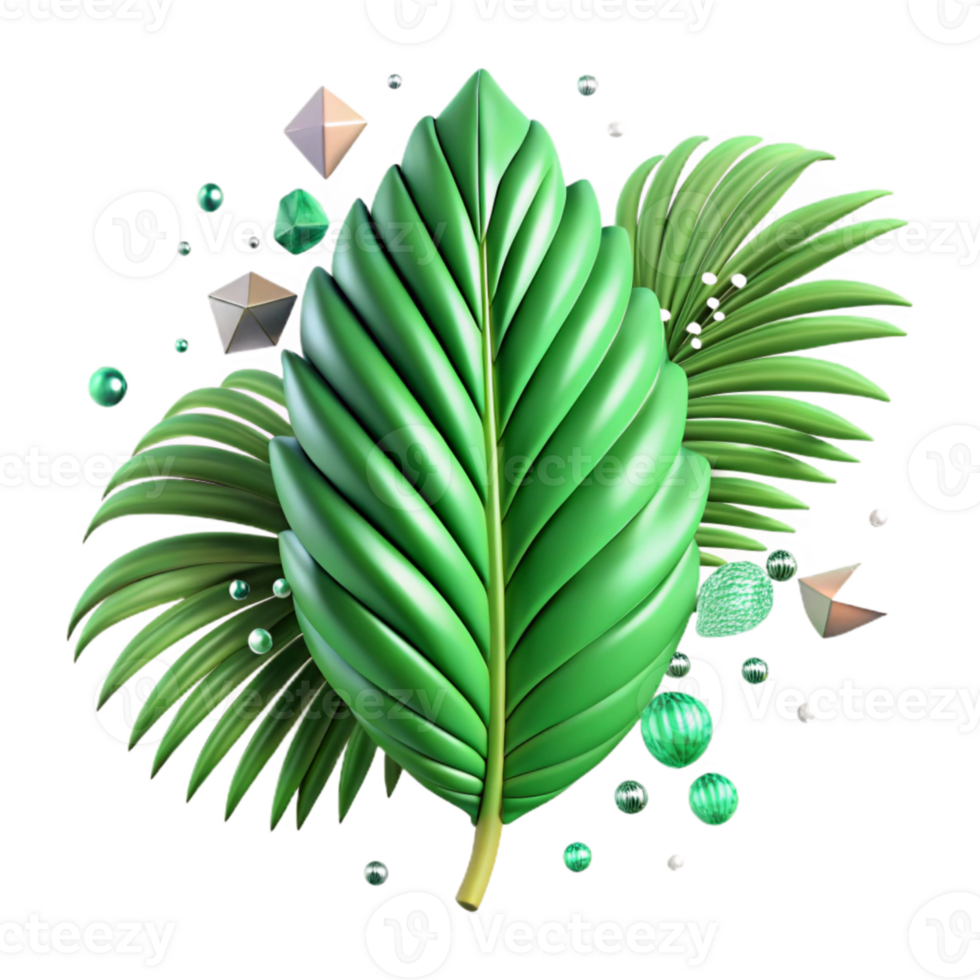 wonderful rustic Palm Leaf Tropical Green Texture Transparent Background authentic png