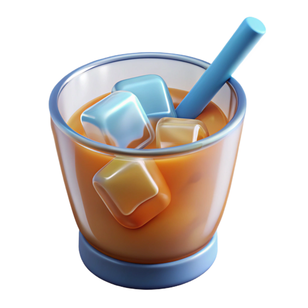 wonderful vintage Drink with ice cubes, detailed png