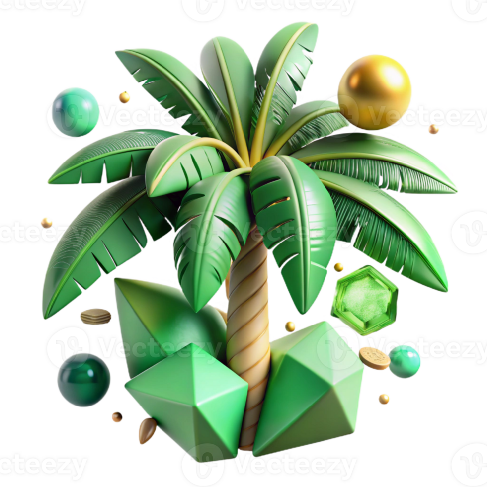 dramatic minimalist Palm Tree Frond Tropical Green Cutout Image genuine png