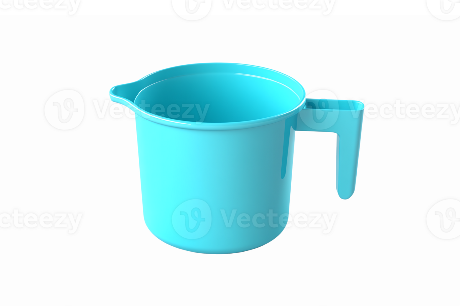 Bright Blue Plastic Measuring Cup with Handle Ideal for Cooking Baking and Kitchen Use png