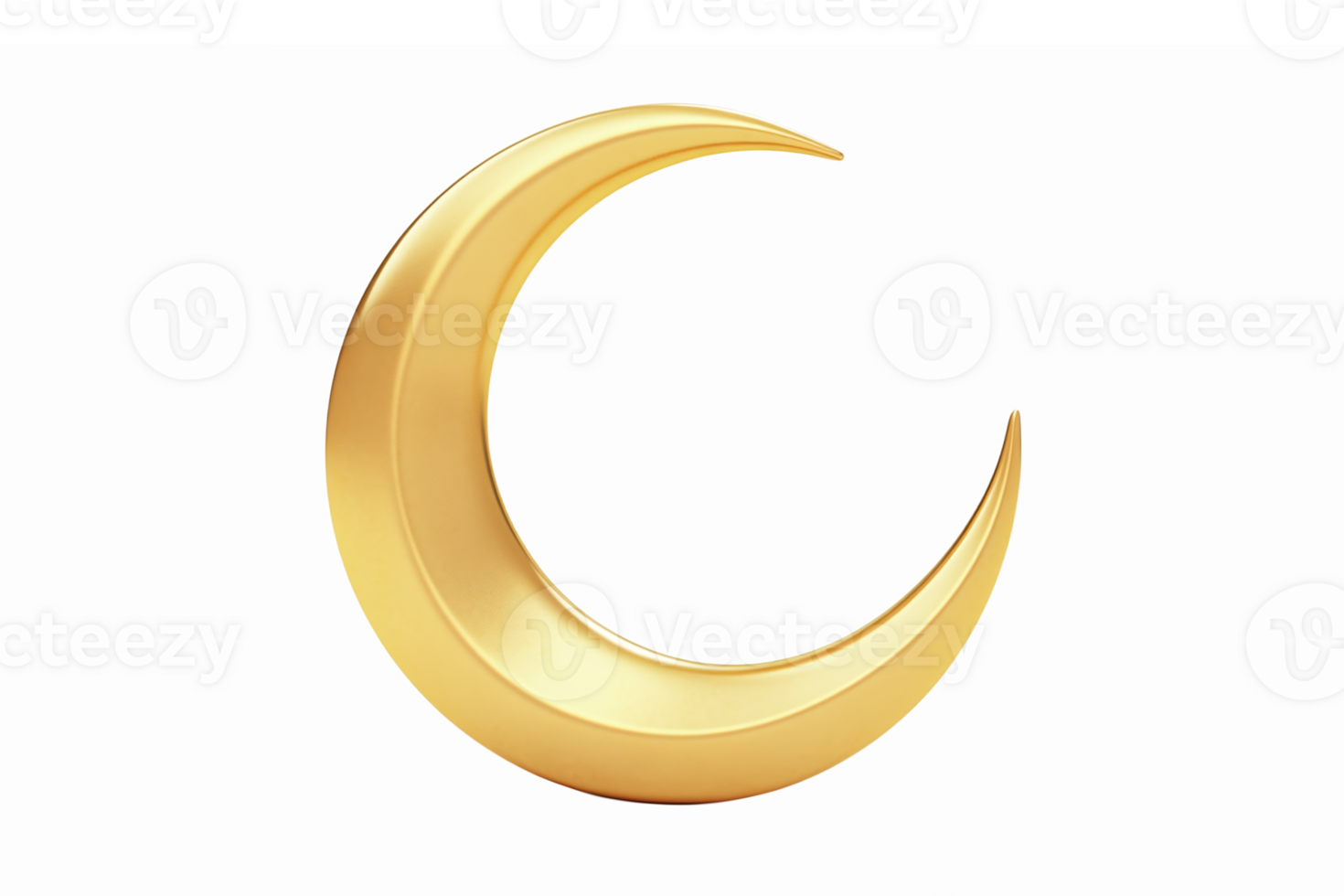 Golden Crescent Moon Isolated on Transparent Background for Celestial and Night Themes png