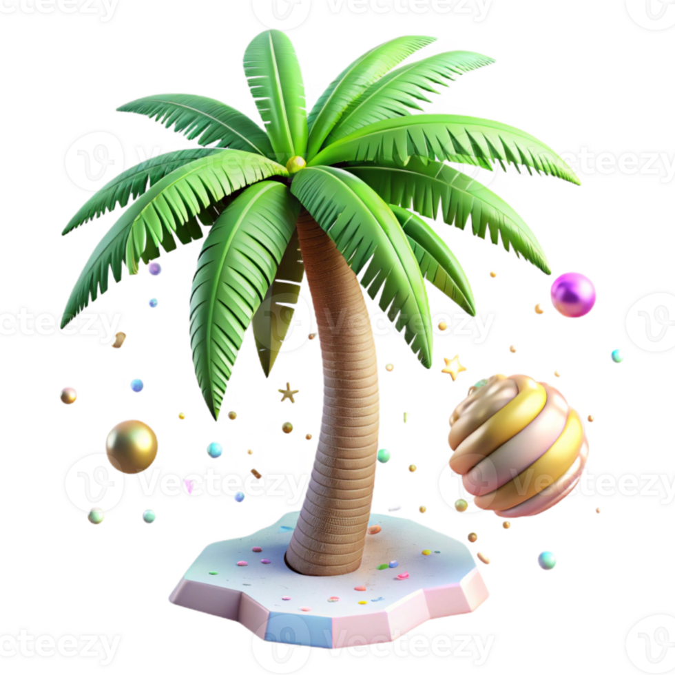 serene traditional Palm Tree Swaying in Gentle Whispering Winds Isolated original png