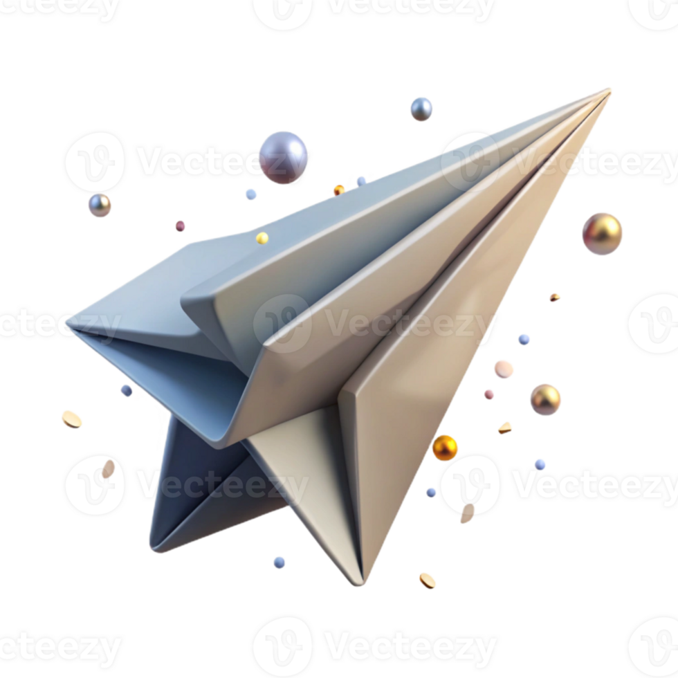 wonderful vintage Paper Airplane Soaring in Wind Isolated premium png