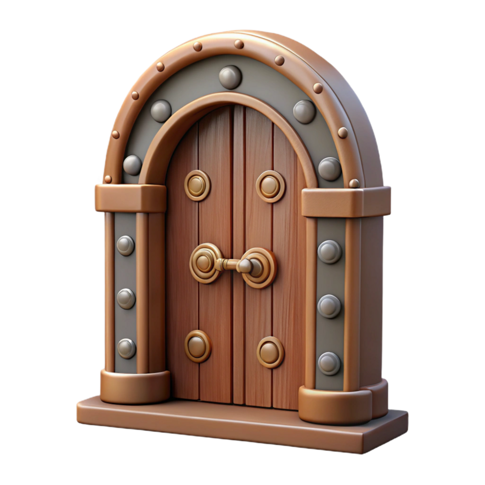 extraordinary artistic Wooden door, antique, carved details premium png