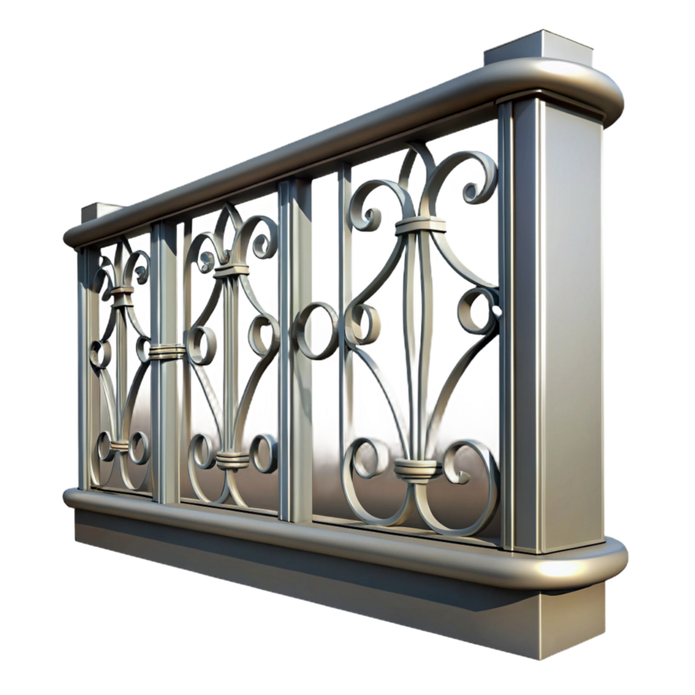 vibrant creative Metal railing, balcony, decorative exclusive png