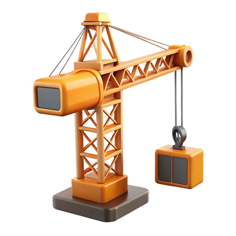 beautiful traditional Crane, construction, lifting equipment authentic png