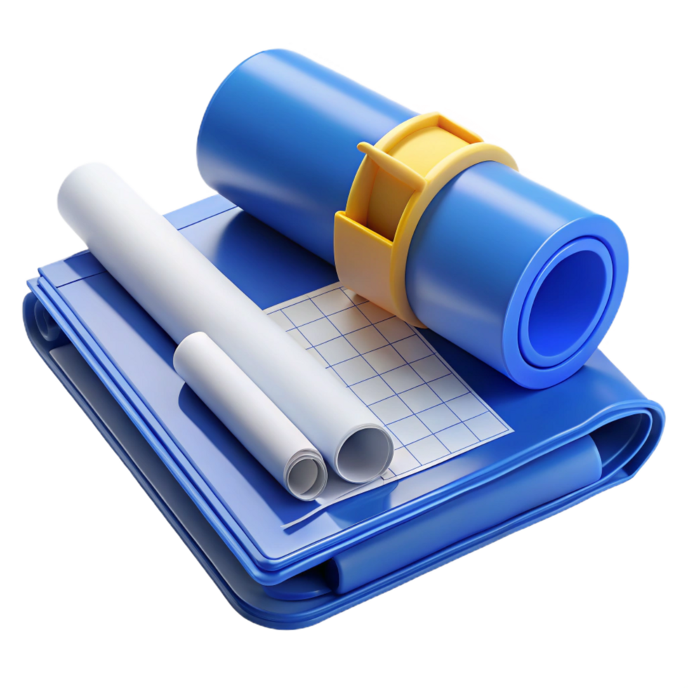 magnificent contemporary Blueprints, architectural drawings, rolled up professional png