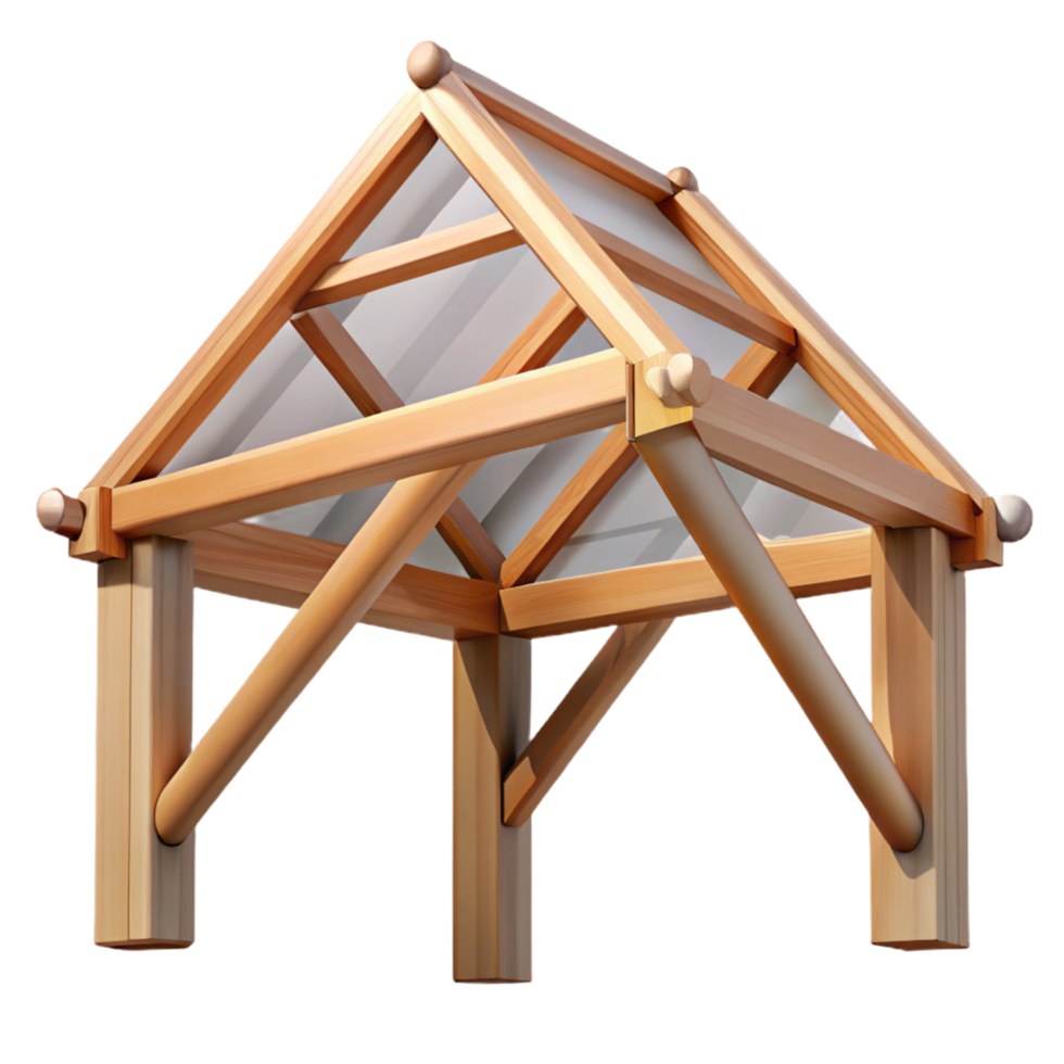 stunning abstract Wooden truss, roof support, structural element premium png