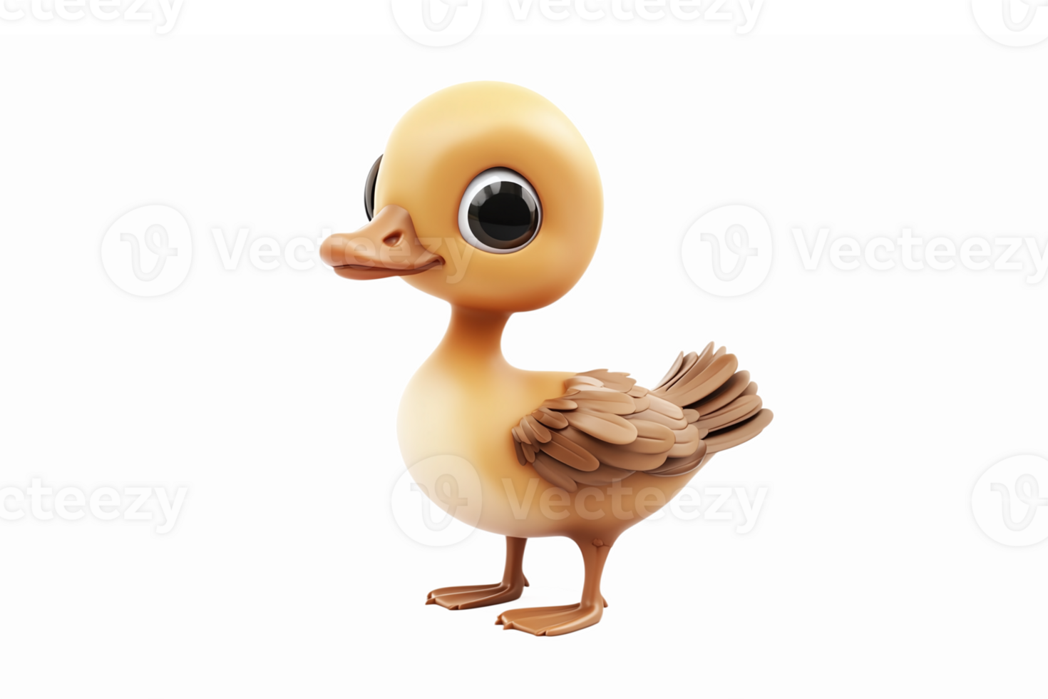 Cute Cartoon Duckling Character with Big Eyes for Childrens Illustrations and Designs png