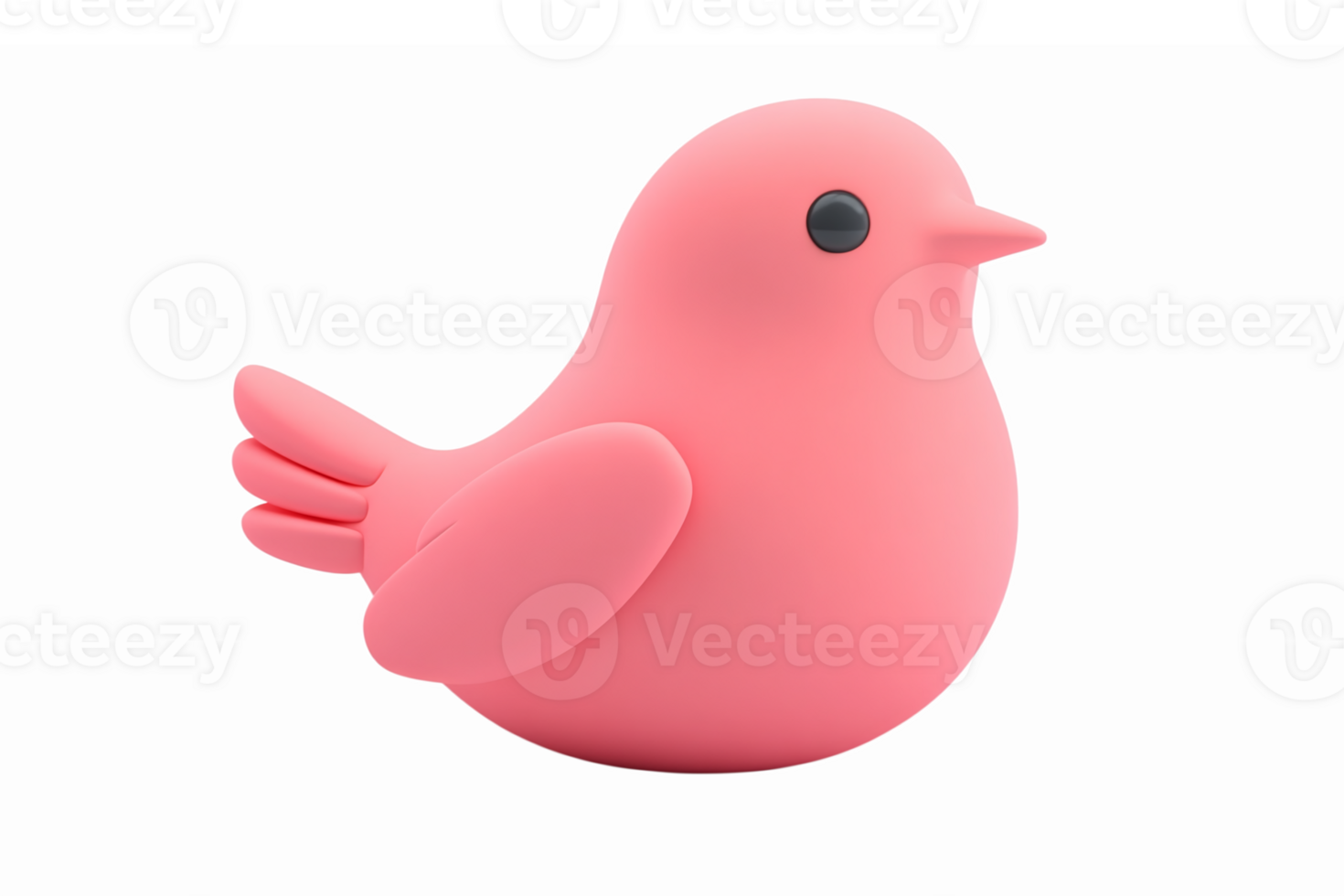 Adorable Pink Bird Character with Round Body and Playful Design for Kids Themes and Decor png
