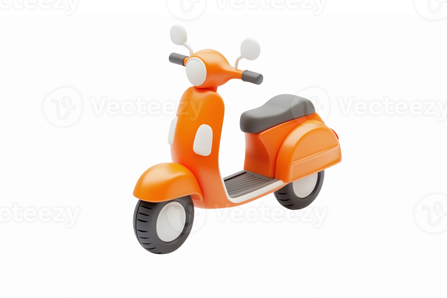 Orange Scooter Illustration Ideal for Urban Transport Themed Designs and Digital Projects png