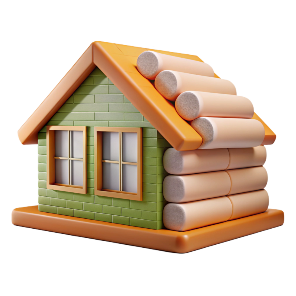 impressive minimalist Insulation material, energy efficiency, building construction 4K png