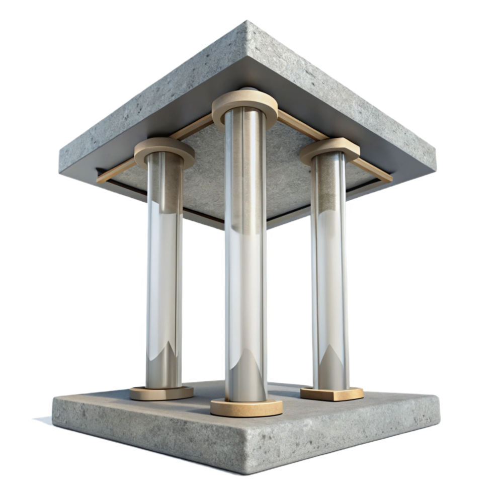 dramatic rustic Concrete pillar, structural support, reinforced detailed png