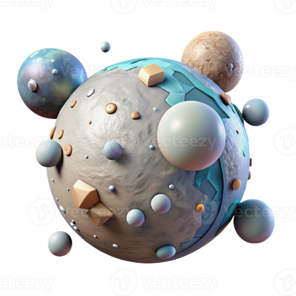 magnificent classic Planet with Two Moons Cutout Isolated Element professional png