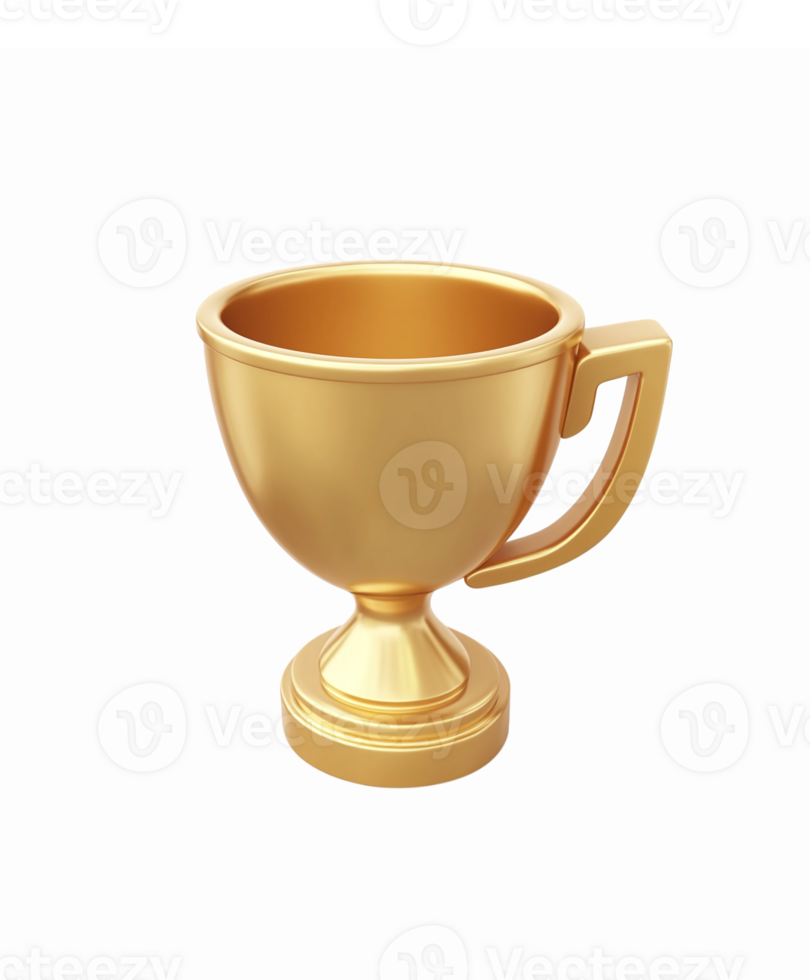 Shiny Golden Trophy Symbolizing Victory Achievement and Success with Transparent Background png