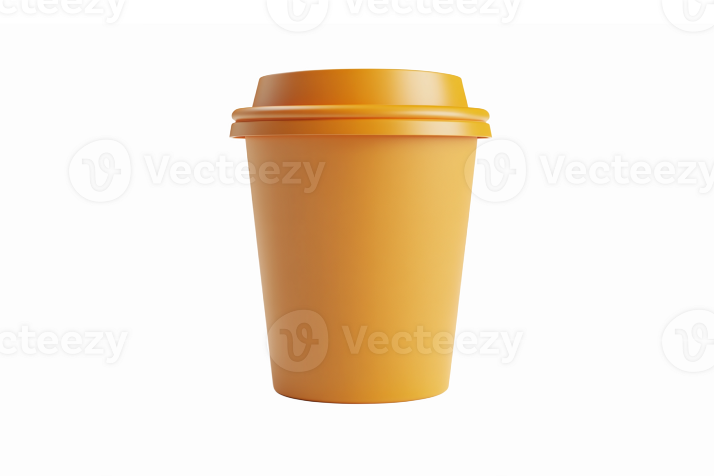 Orange Coffee Cup with Lid Isolated on Transparent Background for Beverage Design Projects png