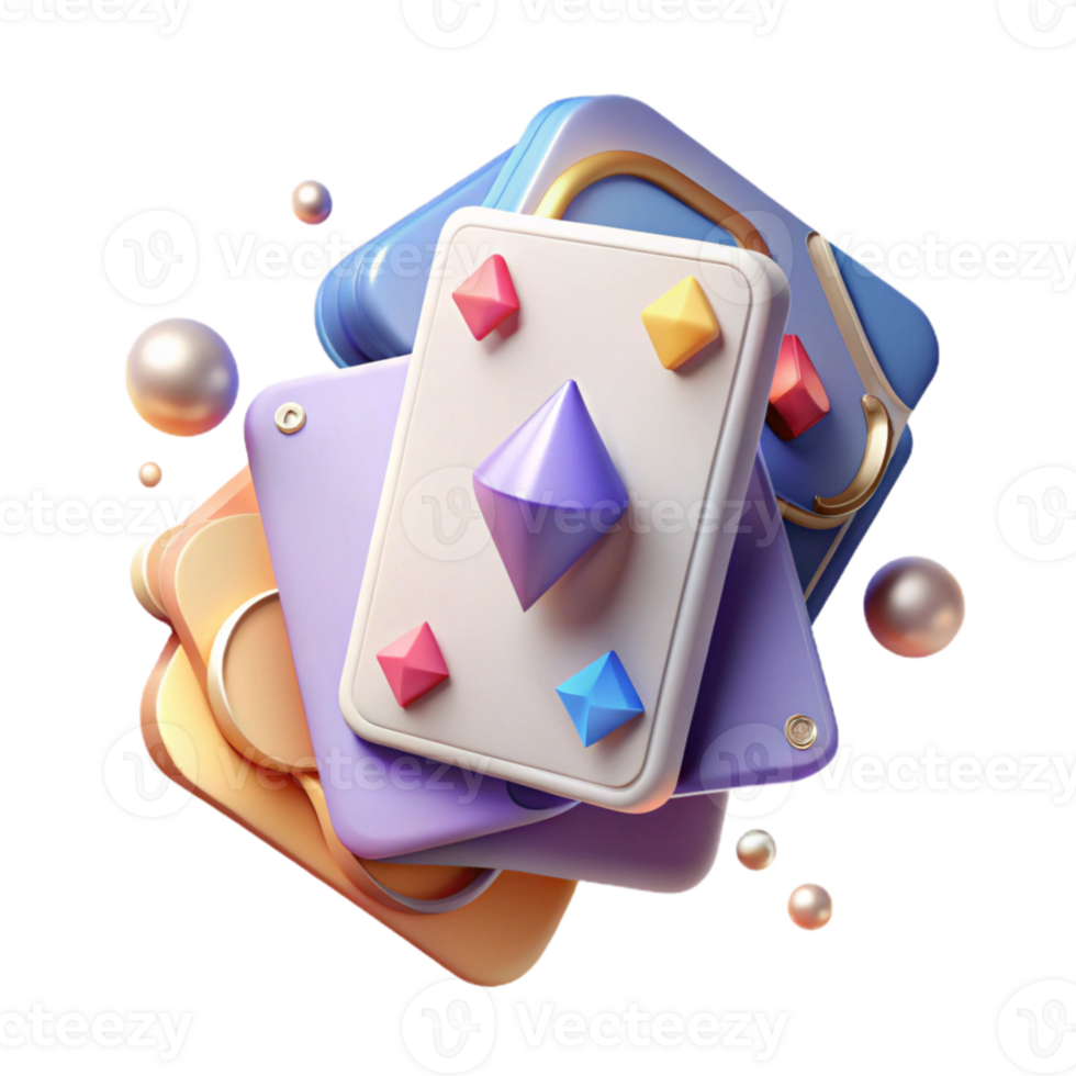 wonderful artistic Playing Card Deck with Back Design Cutout original png