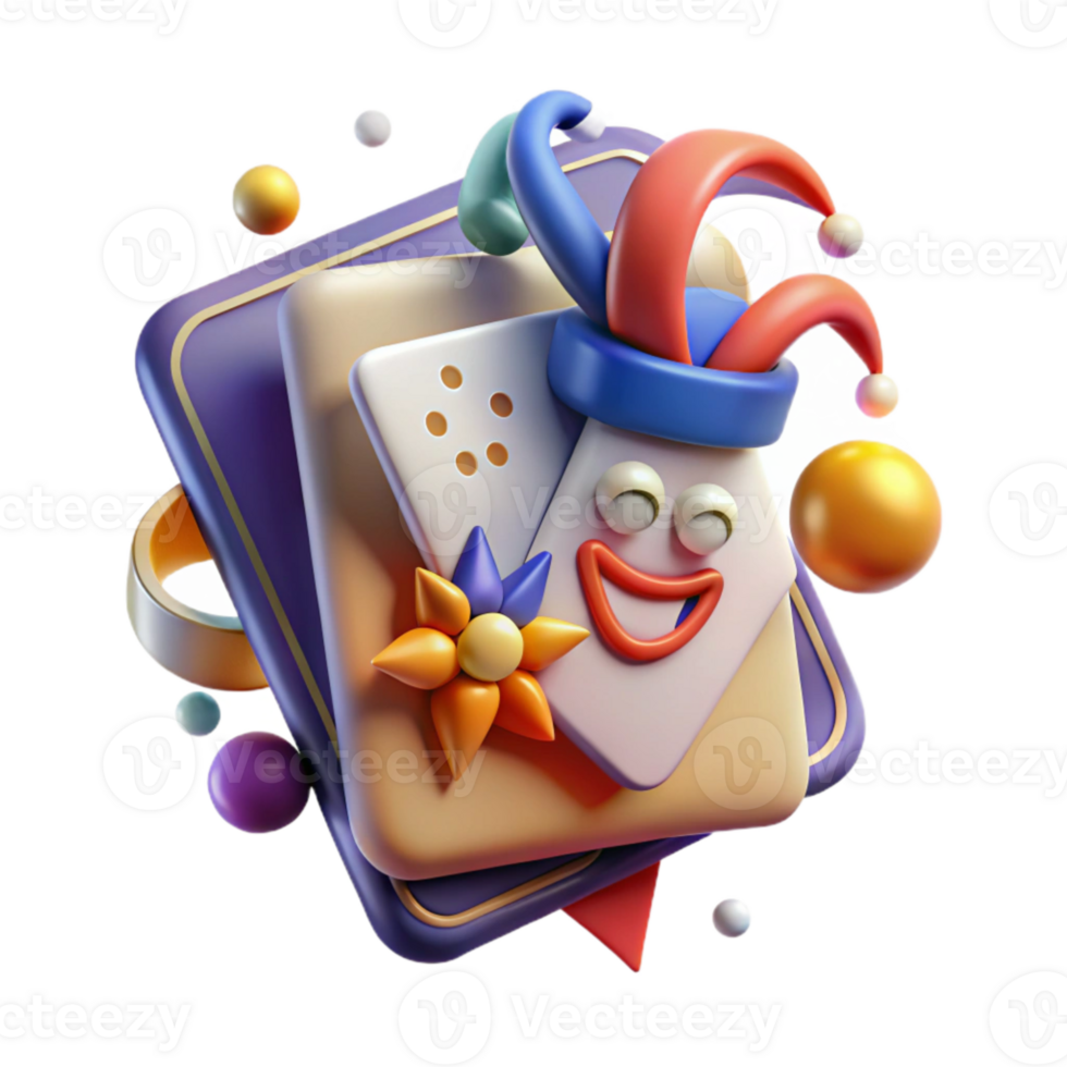 serene traditional Playing Card Joker Cutout Isolated exclusive png