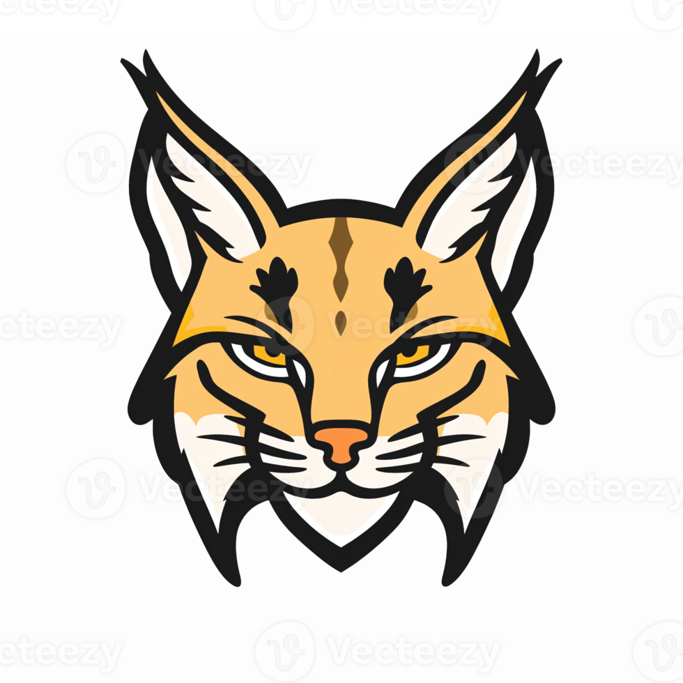 Lynx Head Illustration with Fierce Expression Perfect for Logo Design and Branding png