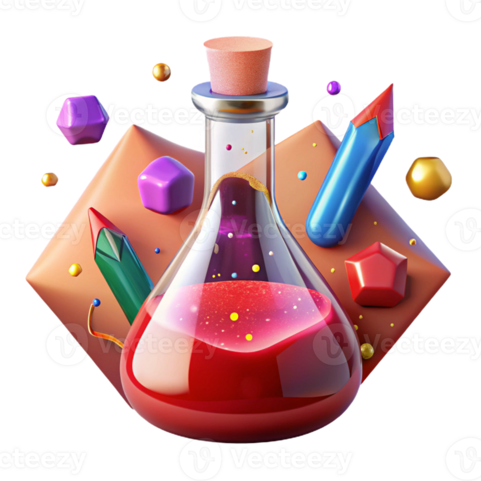 magnificent traditional Potion Flask Cutout with Red Liquid premium png