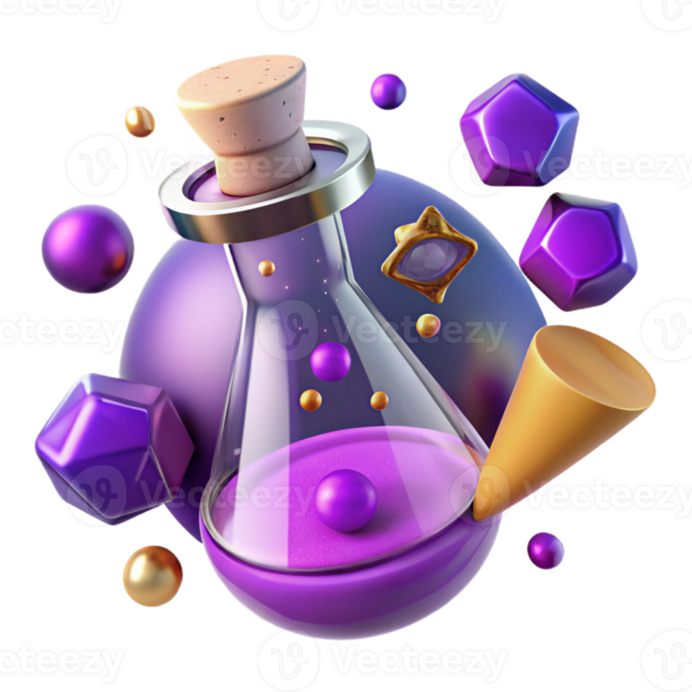 magnificent traditional Potion Jar Transparent Background with Purple Liquid original png