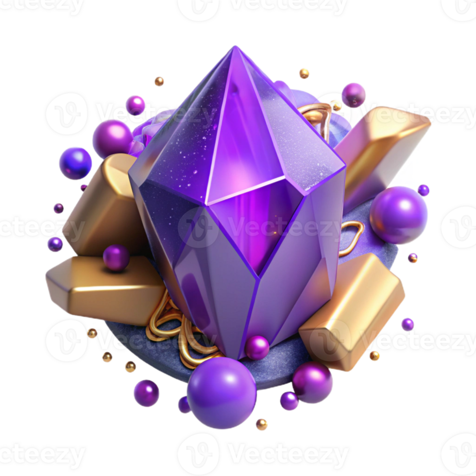 wonderful abstract Purple Amethyst Crystal Cutout Element high quality png