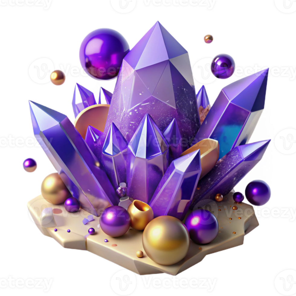 wonderful modern Purple Amethyst Healing Crystal Cluster Transparent Background exclusive png