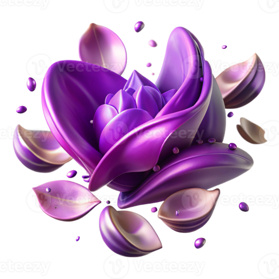 serene classic Purple Flower Petals Blown by Whispering Winds Isolated high quality png
