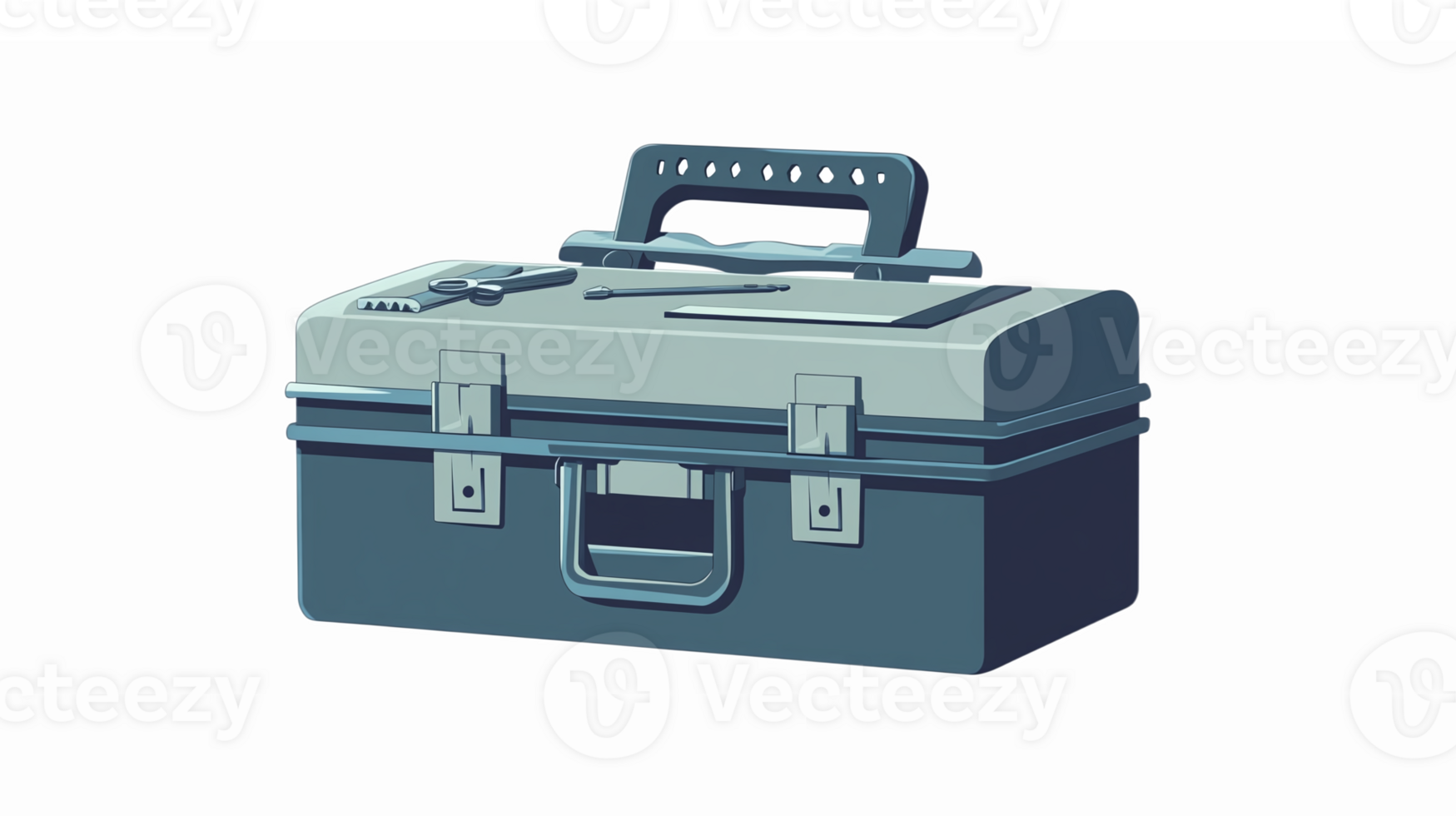 Detailed Toolbox Illustration Featuring Essential Tools for DIY and Home Improvement Projects png