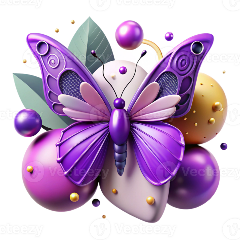 stunning artistic Purple Butterfly Wings Closed Cutout detailed png