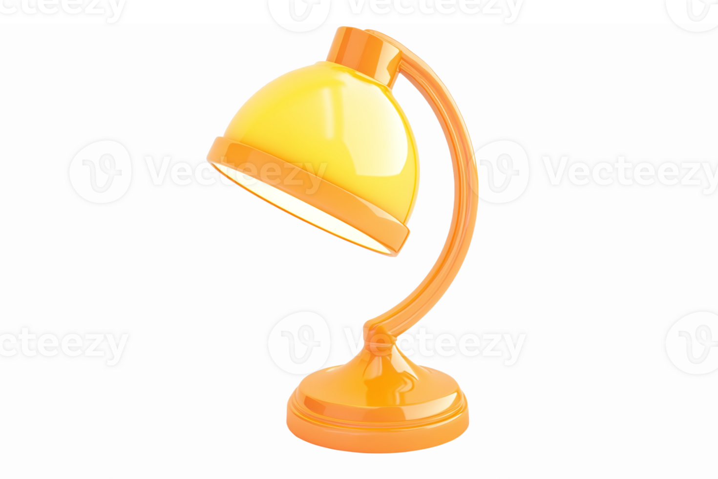 Stylish Yellow Desk Lamp with Curved Design and Modern Aesthetic for Home and Office Decor png
