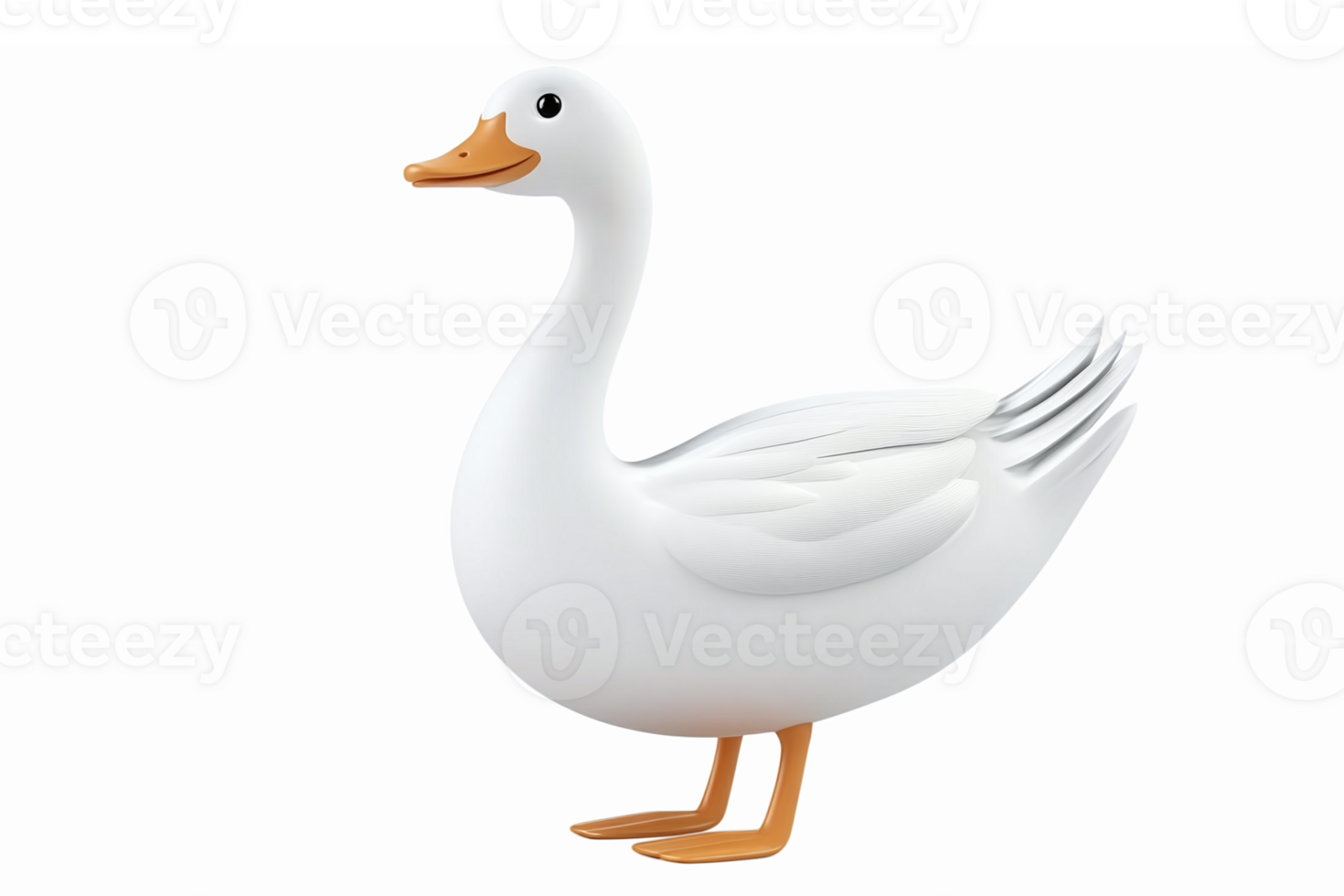 Adorable White Goose Illustration for Farm Animal Themes and Nature Designs png
