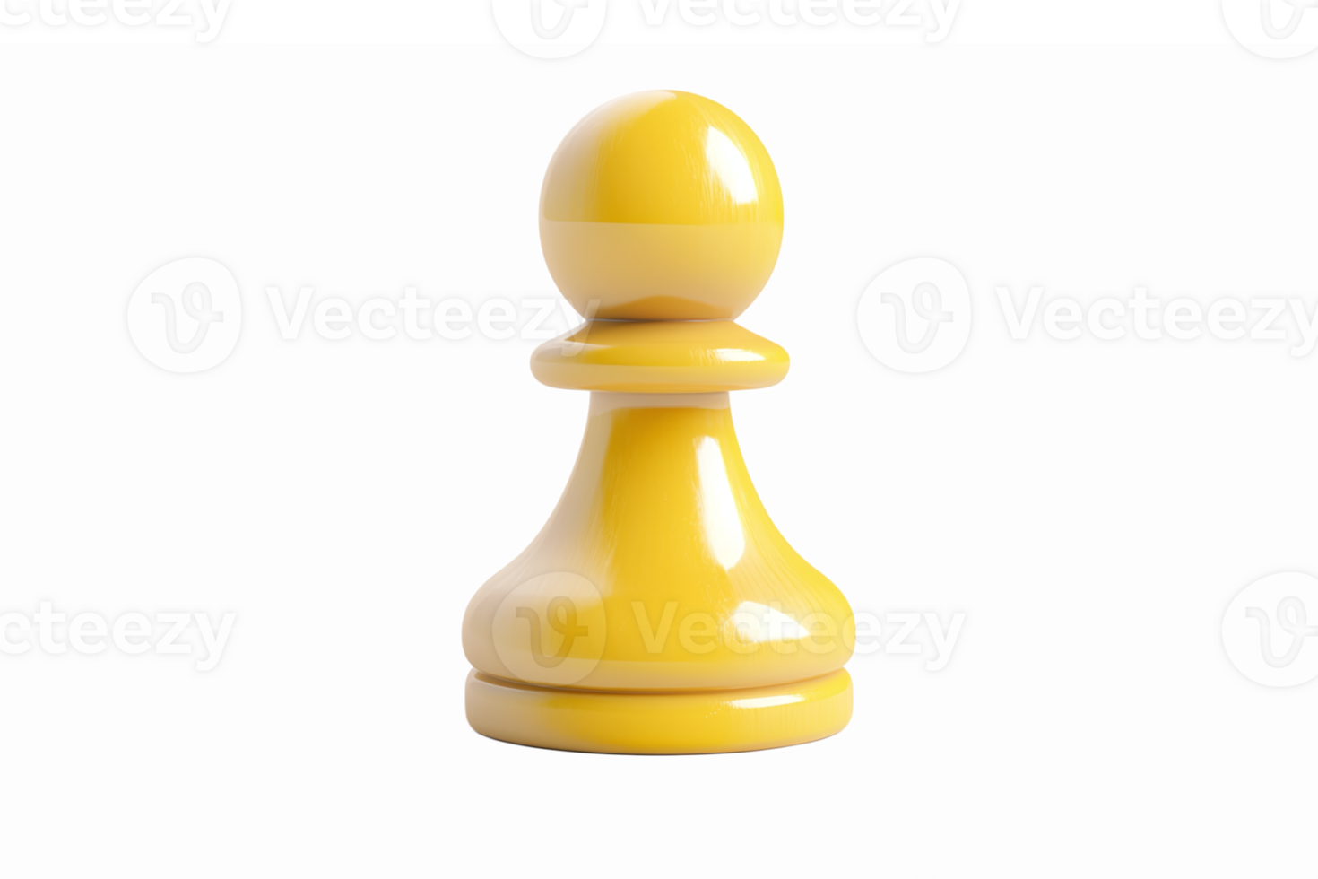 Shiny Yellow Chess Pawn Piece Design for Game Strategy and Educational Concepts png