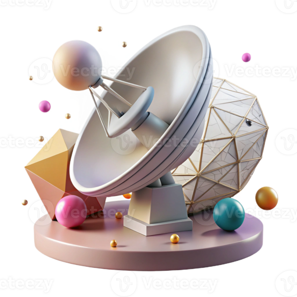 magnificent artistic Radio Telescope Dish Cutout with Parabolic Shape authentic png