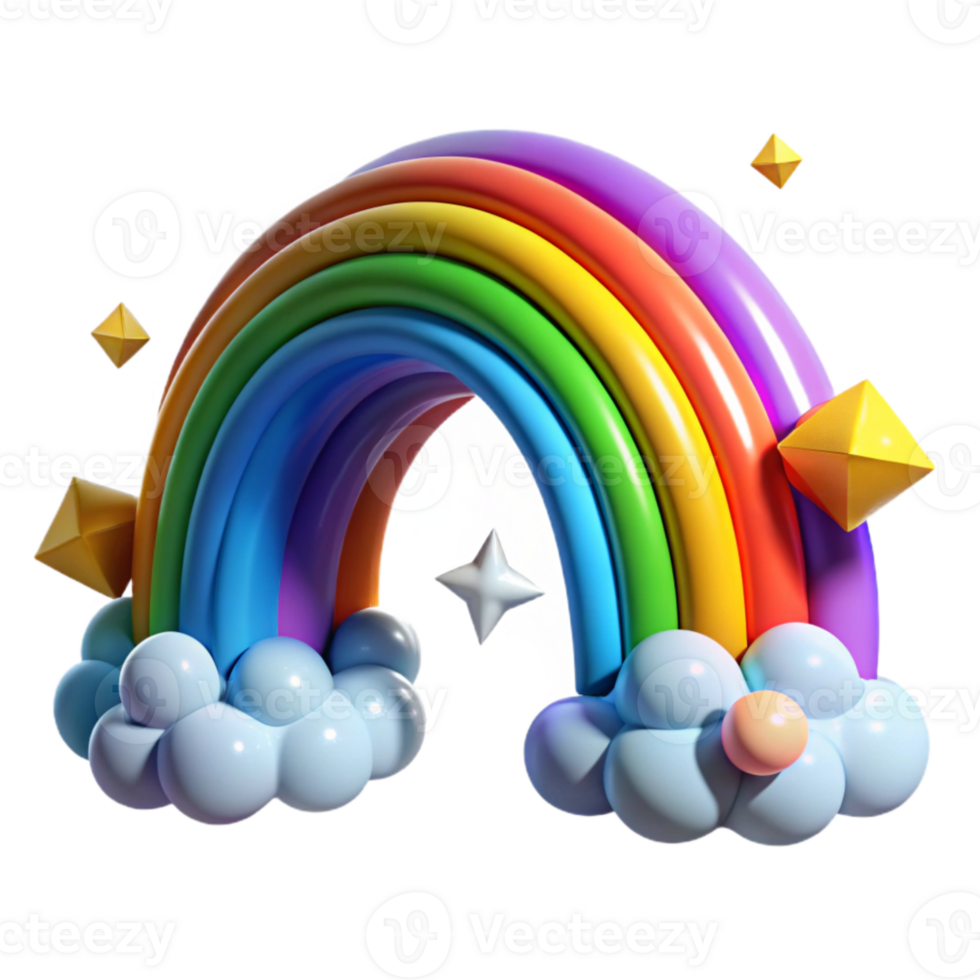 impressive traditional Rainbow Arc in Blue Sky Isolated professional png