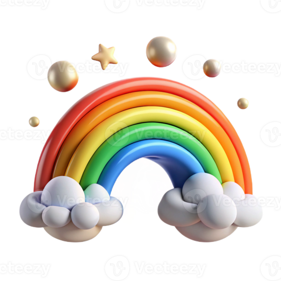 impressive abstract Rainbow Arcing Across Sky Cutout Element premium png