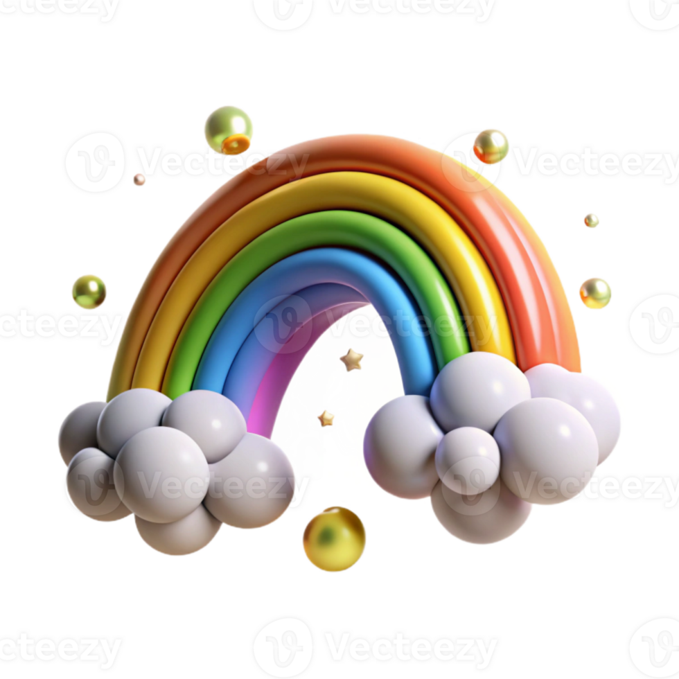 vibrant contemporary Rainbow Arcing Across Sky Cutout Element premium png
