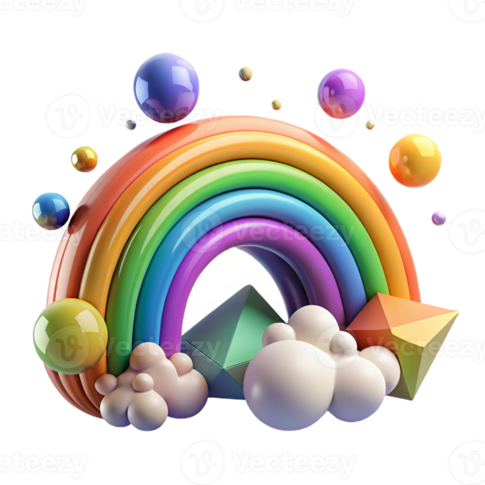 stunning artistic Rainbow Arcing Across Sky Cutout Element genuine png