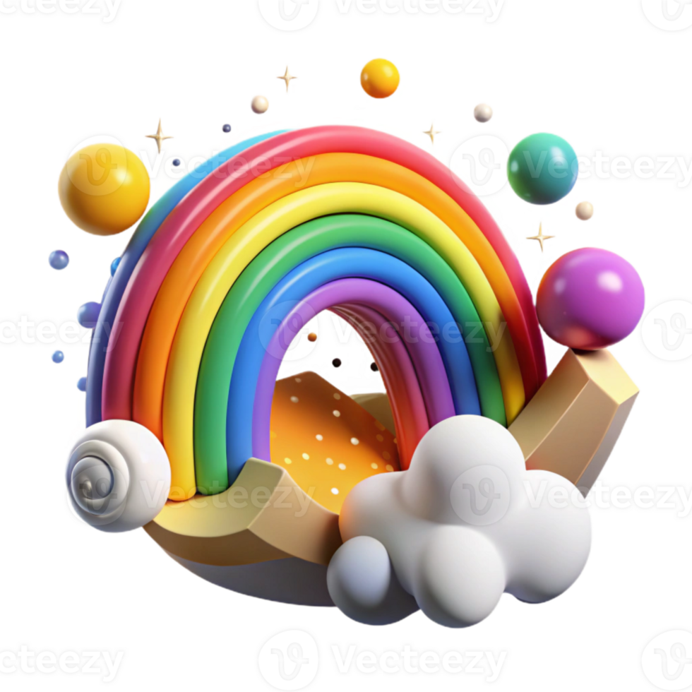 wonderful vintage Rainbow Arcing Across Sky Cutout Element authentic png