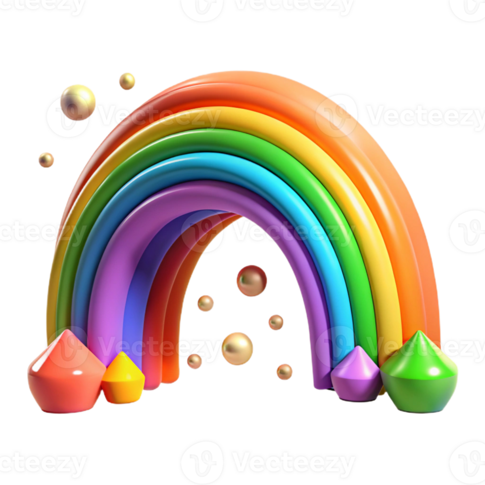 impressive classic Rainbow Arc Cutout with Vivid Colors high quality png