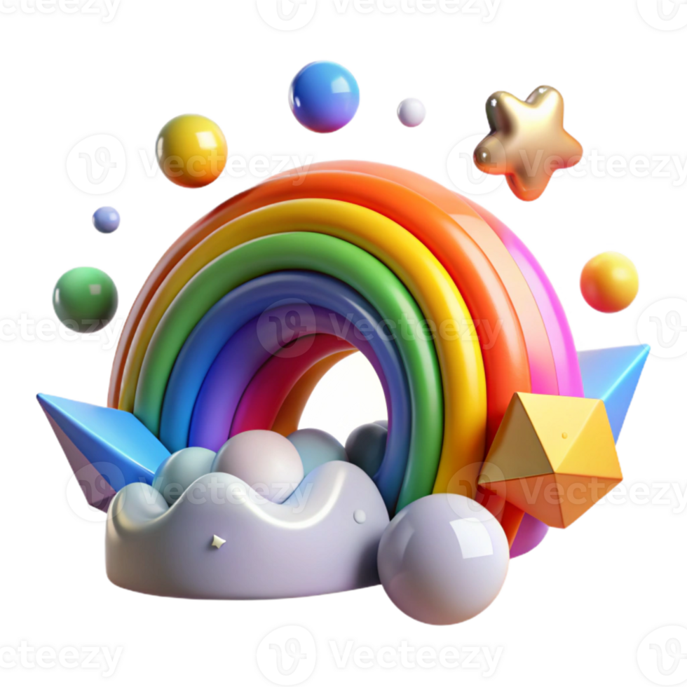 stunning vintage Rainbow Arcing Across Sky Cutout Element high resolution png